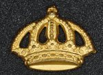 Gradbeteckning m/52 krona gyllene färg för Regementsofficer på krage