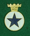 Tjänstetecken m/46 Svenska blå stjärnan litet b=17 mm h=23 mm