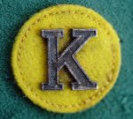 Kompanimärke m/37 i tyg 28 mm för Menig t.o.m Furir alla fält-/permissionmössor och skärmmössa m/23 1937-1940