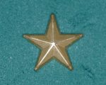Stjärna m/39-52 liten gyllene färg 15 mm gradbetecknng för uniform m/52