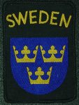 Nationsmärke grått för m/90 utlandstjänst för sjöstridsjacka m/93 och m/90 lätt blå