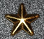 Stjärna m/60 18 mm  guld för uniform m/60, m/68 och m/87/A