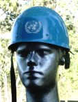 Hjälm m/37-65 i plåt, blå med inredning 3 för FN- tjänst