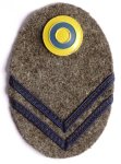 Mössmärke m/41 grå mössoval i tyg 50x75 mm med nationalitetsmärke m/41, Hemvärnsområdesbefälhavare/Kompanichef